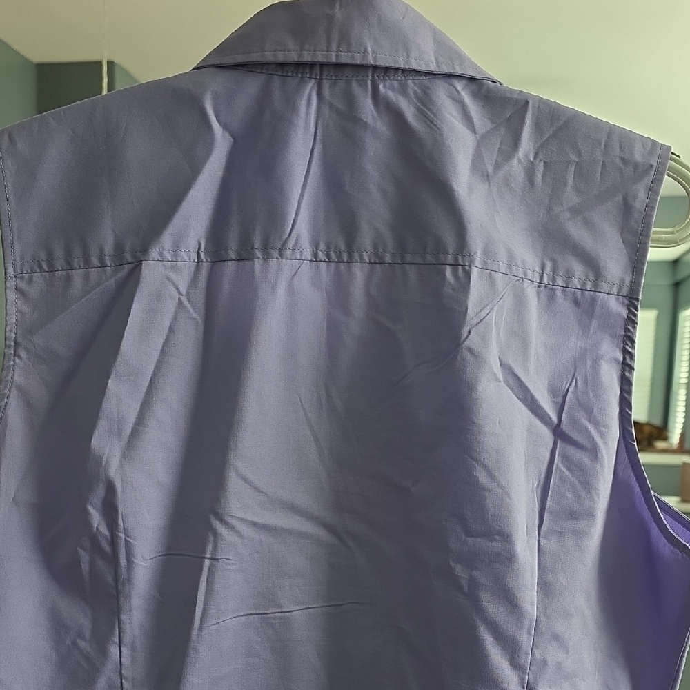 Ashley Stewart Lavender Sleeveless Ruffle Blouse - Picture 5 of 8